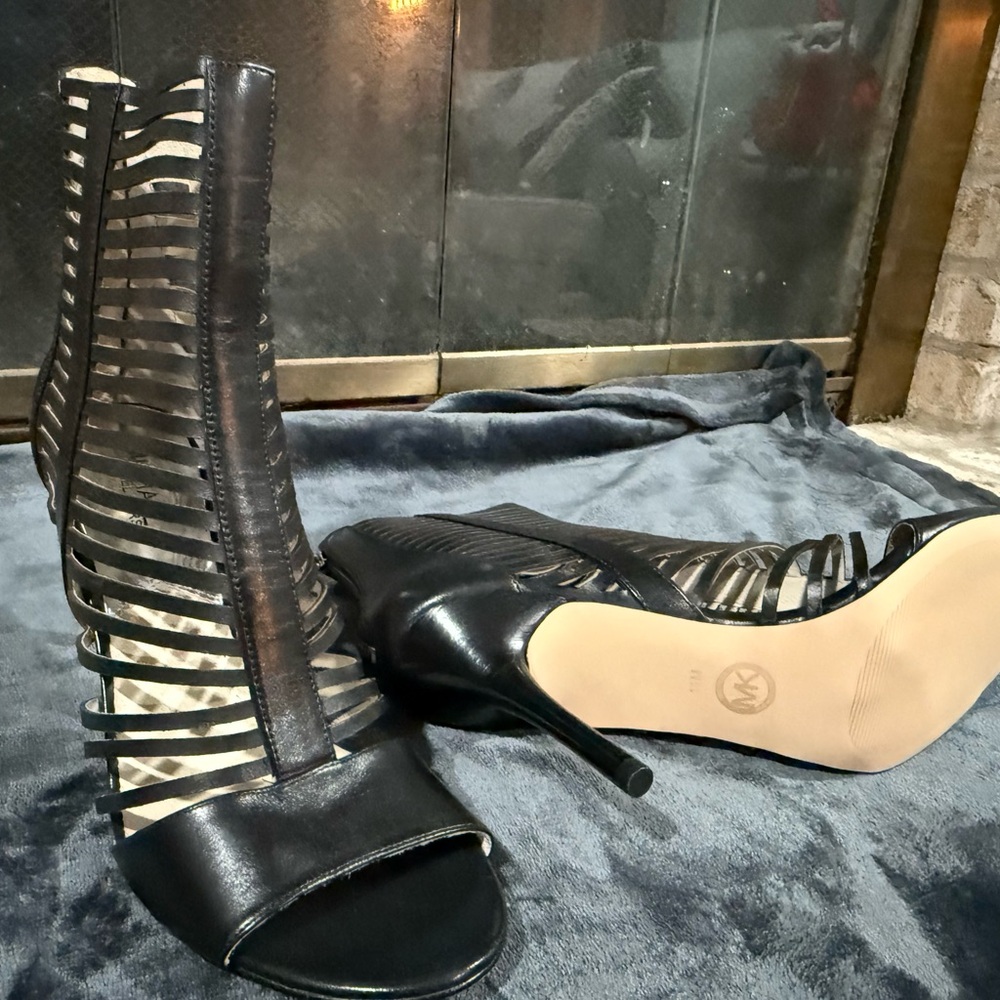 Michael Kors Black Cage Heels - Picture 2 of 5